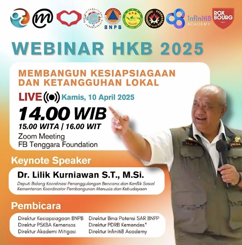 Launching Kelas Mitigasi di Webinar HKB (Hari Kesiapsiagaan Bencana) 2025 bersama D5 Kemenko PMK & Infiniti8 Academy